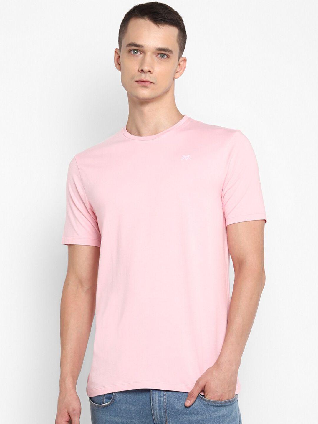 muwin men pink solid t-shirt