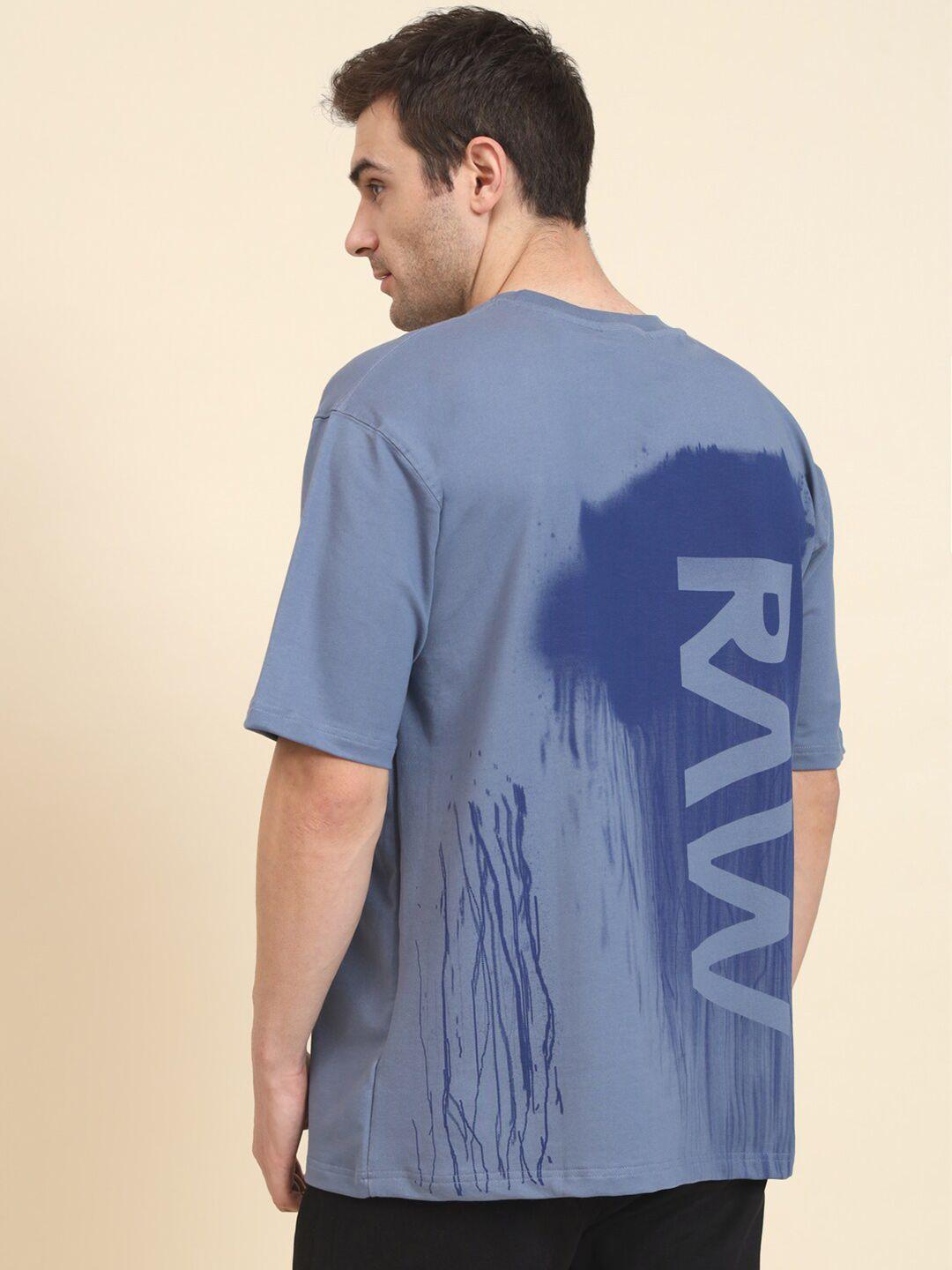 muwin men typography drop-shoulder sleeves bio finish pockets t-shirt