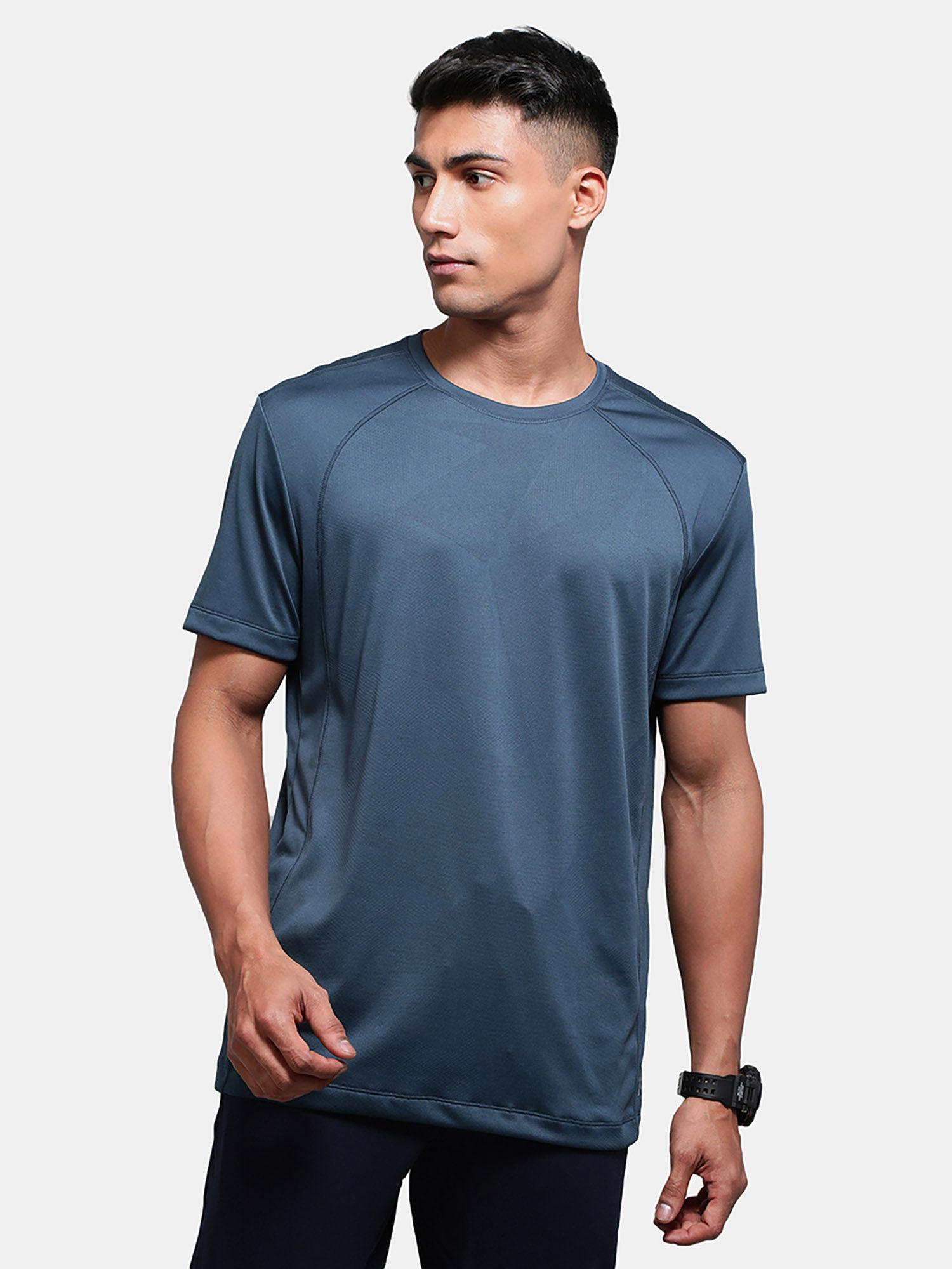 mv15 mens microfiber breathable mesh round neck t-shirt - mid night navy