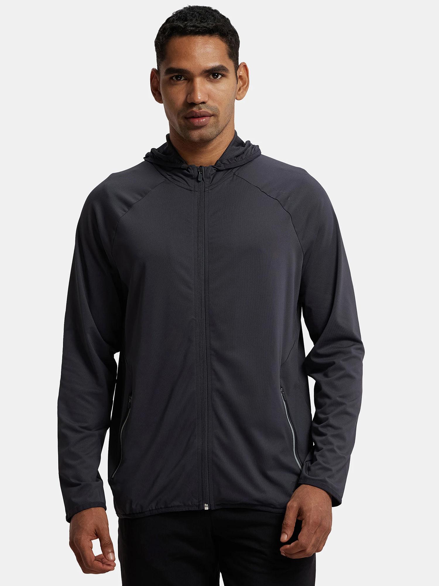 mv31 men's microfiber elastane performance hoodie jacket - graphite