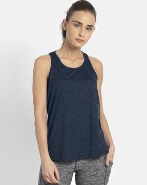 mw22 microfiber fabric racerback styled tank top with stay dry treatment