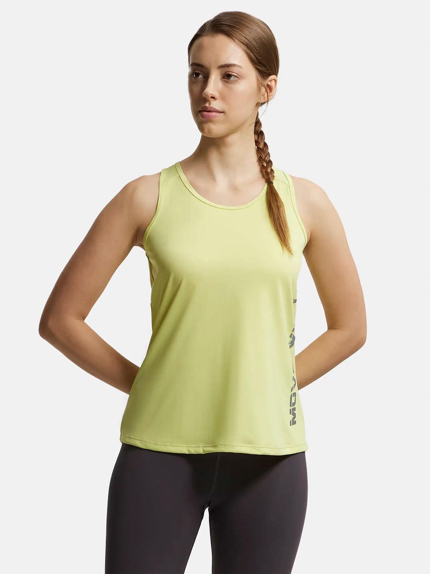 mw33 women's microfiber performance tank top with stay dry treatment green