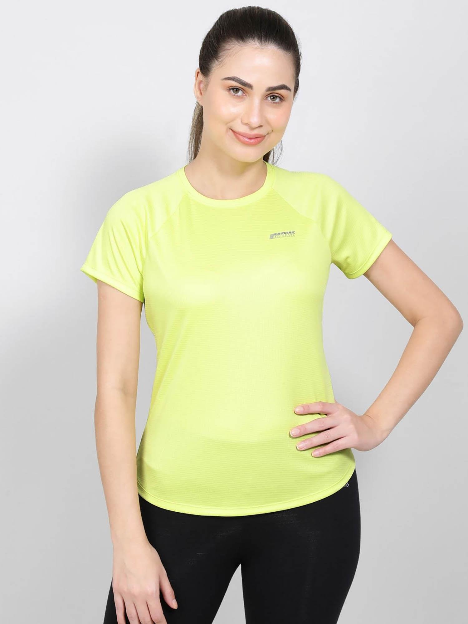 mw73 women's microfiber fabric relaxed fit half sleeve t-shirt-daiquiri green