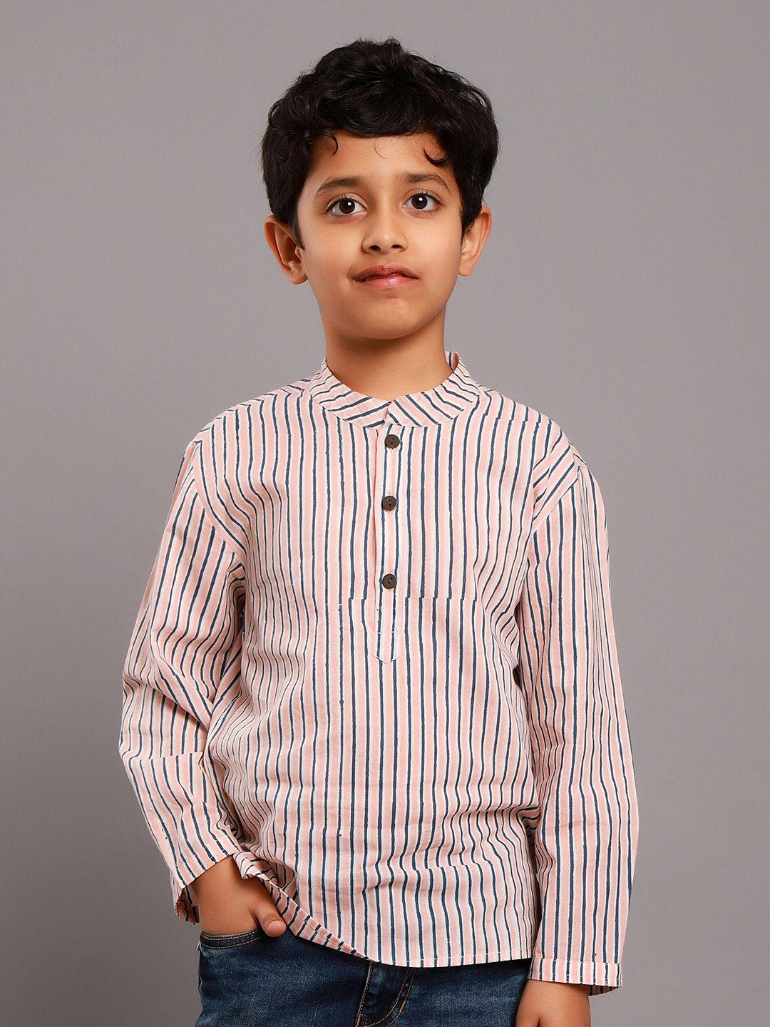 my little lambs boys pink comfort striped casual shirt