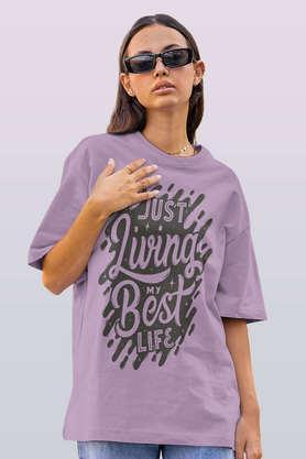 my best life round neck womens oversized t-shirt - lavender
