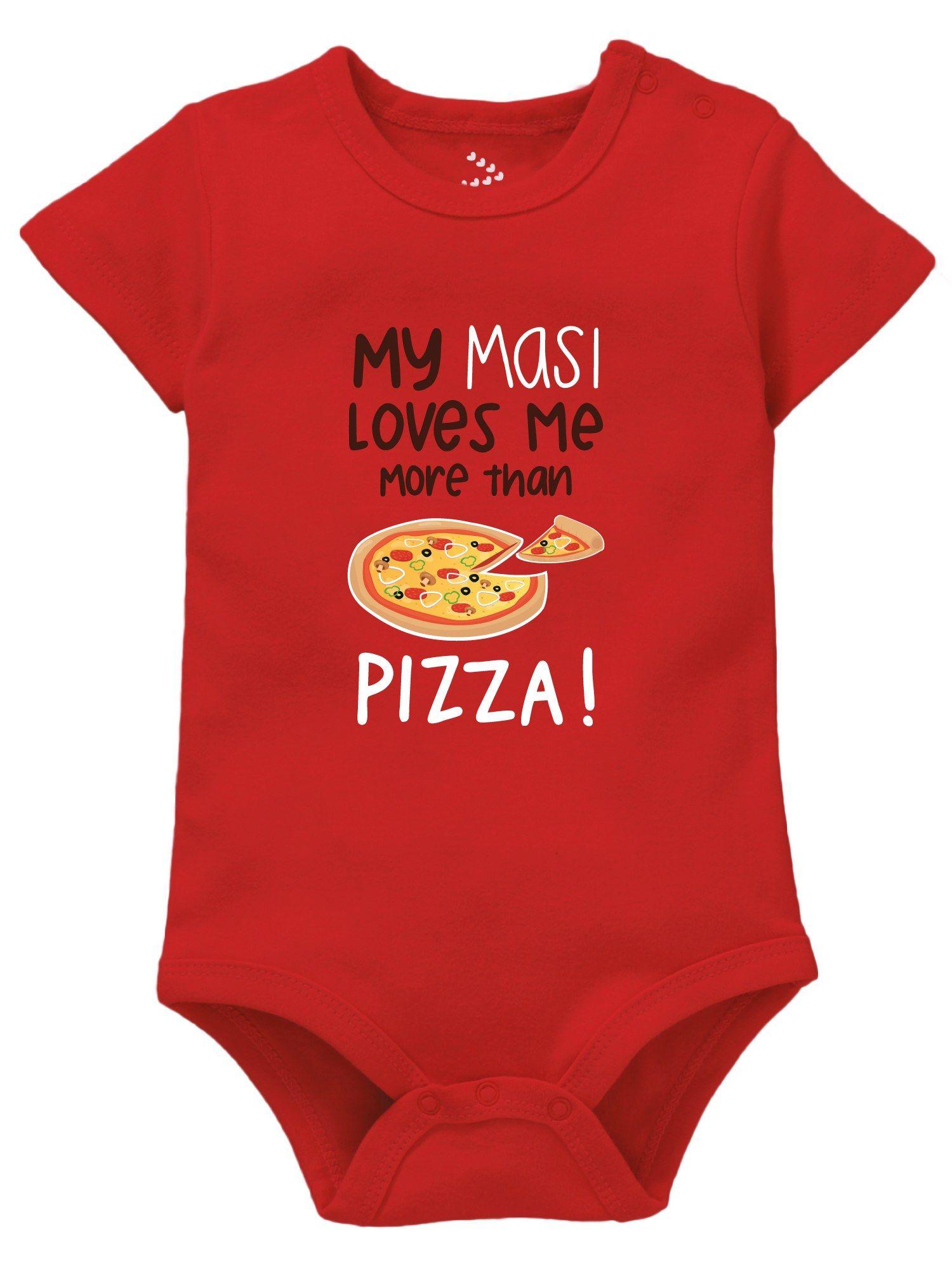 my masi loves me more than pizza baby newborn red