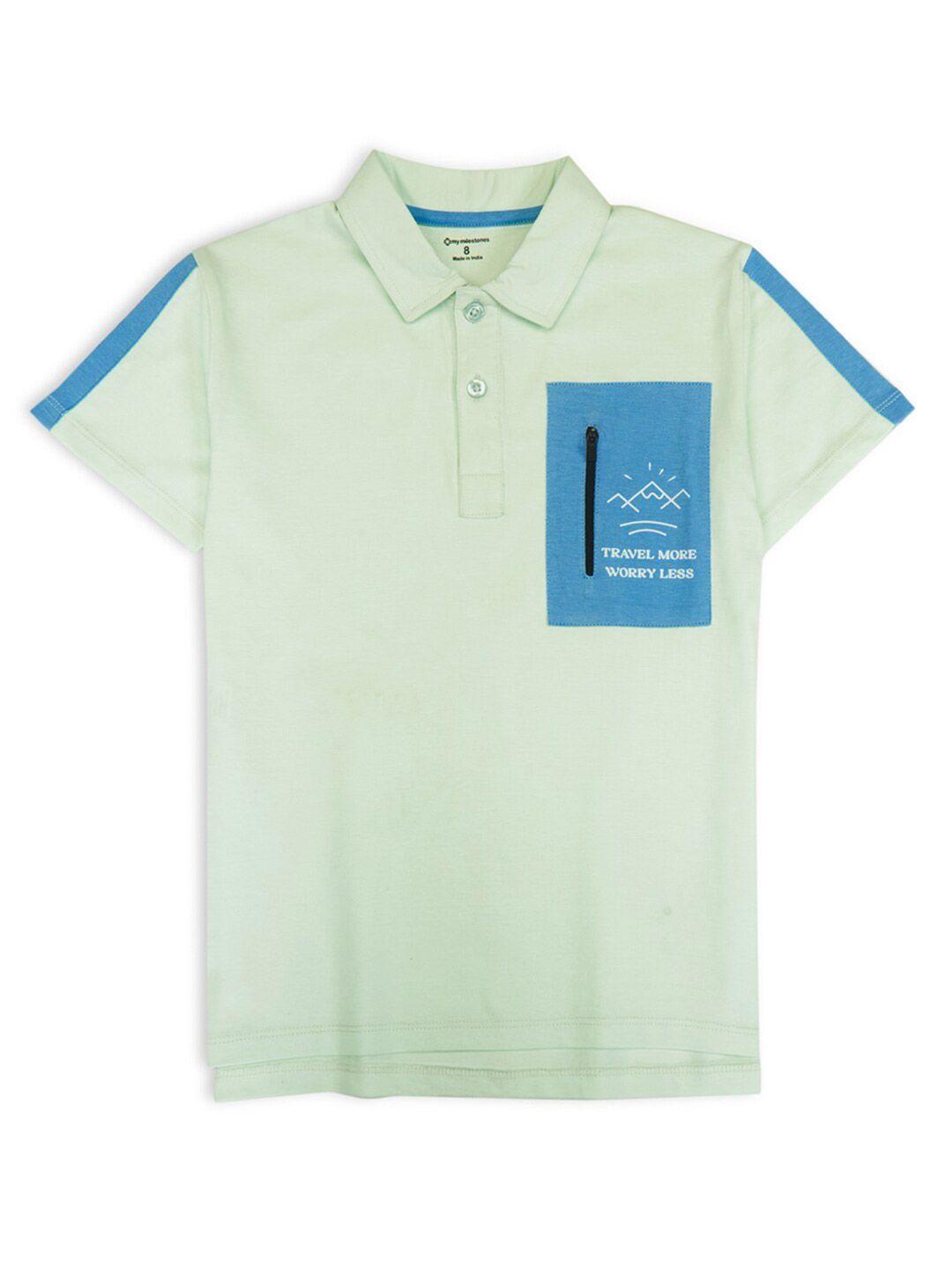 my milestones boys polo collar cotton t-shirt