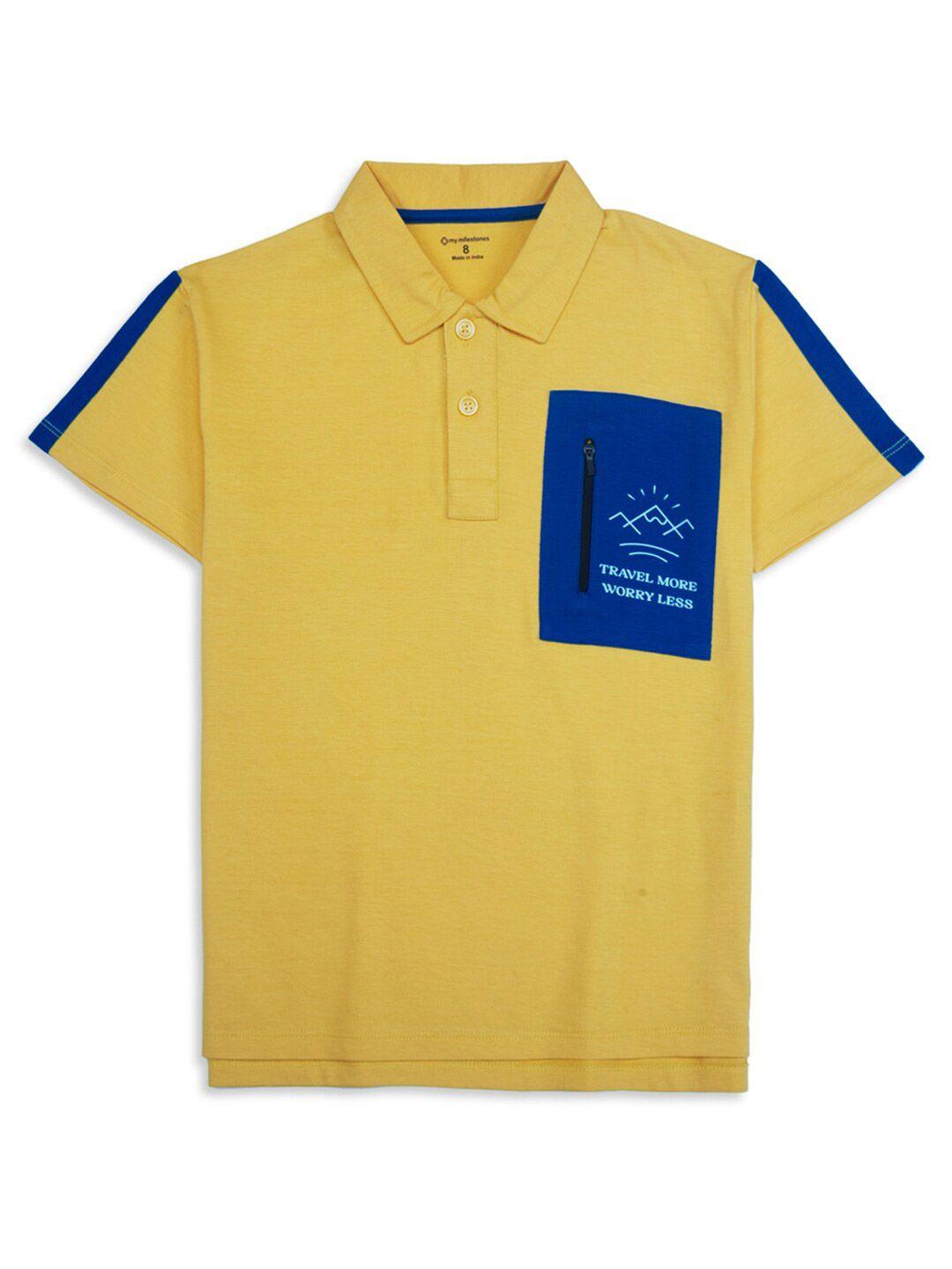 my milestones boys polo collar cotton t-shirt