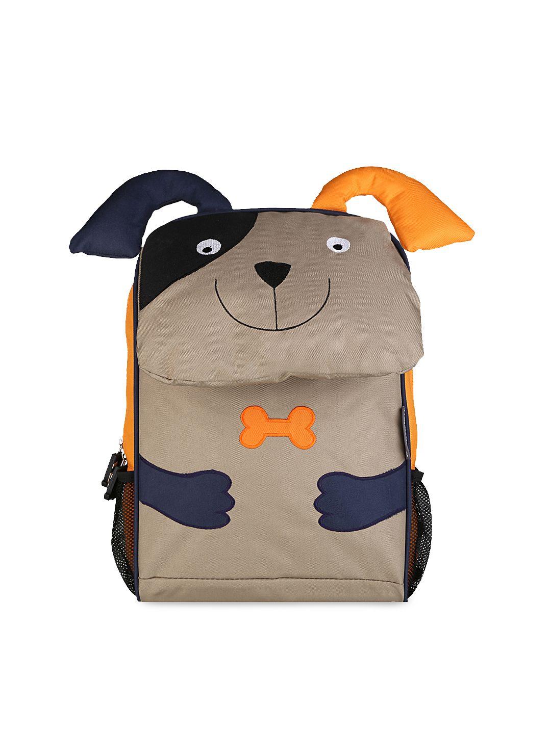 my milestones kids beige & navy blue colourblocked backpack