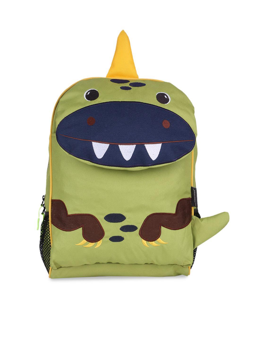 my milestones kids green & blue dino colourblocked backpack