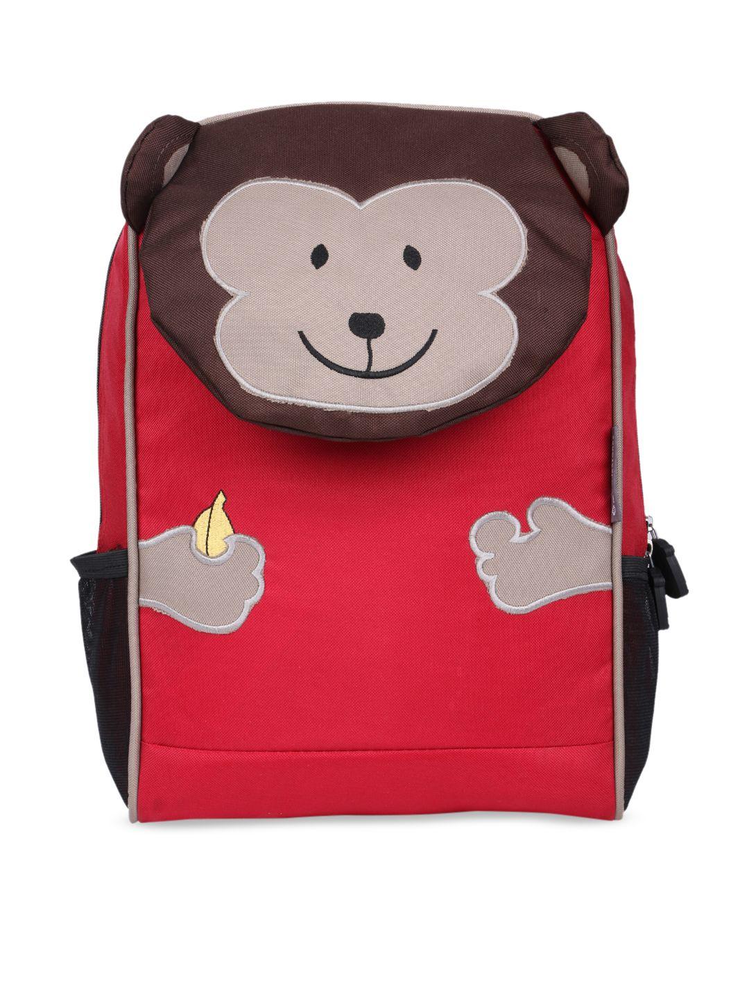 my milestones kids red & brown colourblocked backpack