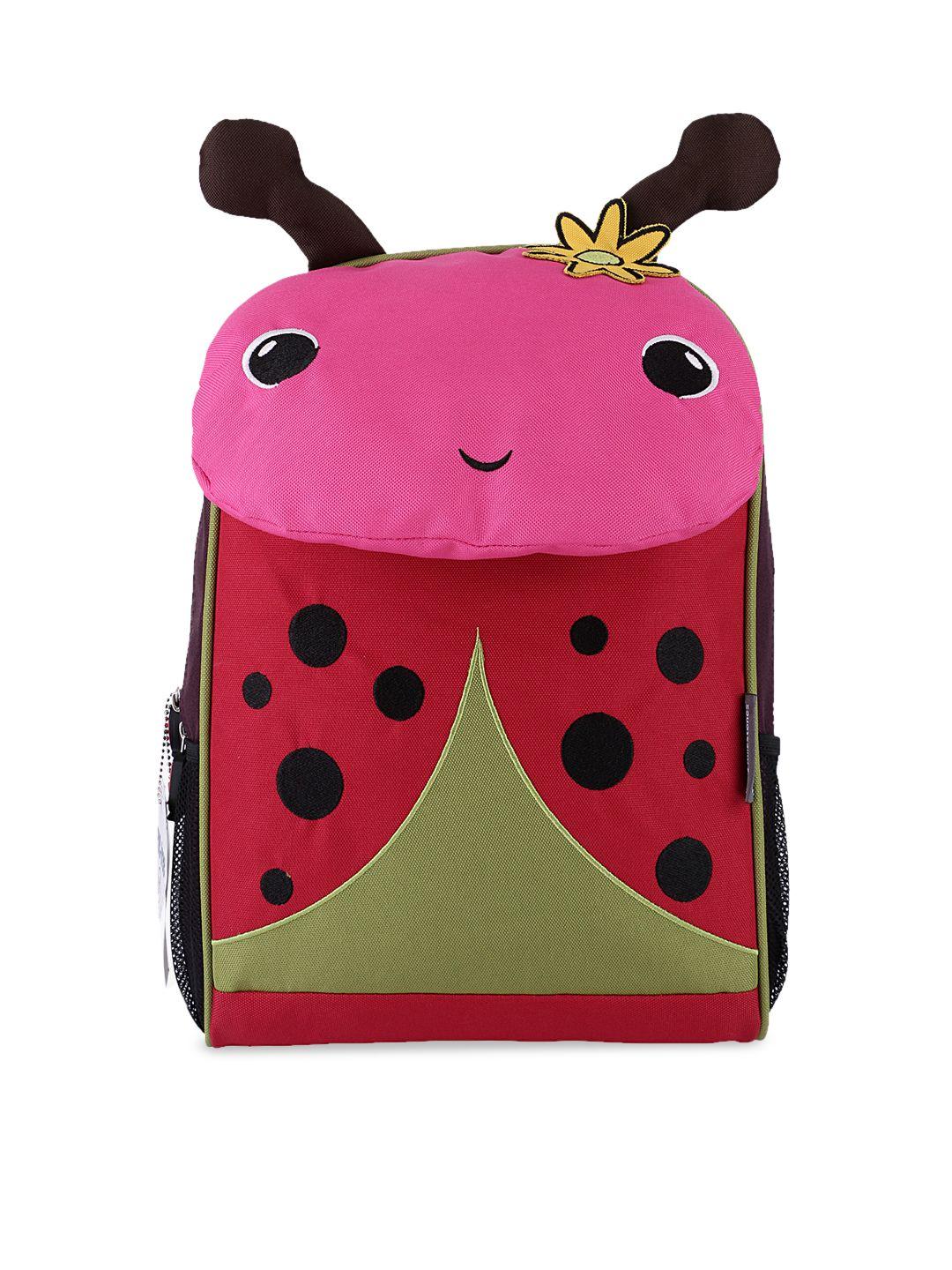 my milestones kids red & pink colourblocked backpack