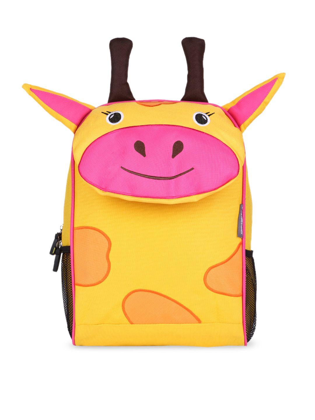 my milestones kids yellow & pink colourblocked backpack