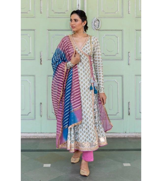 myaara dusty blue rani bagh' 22 sadabahar anarkali set