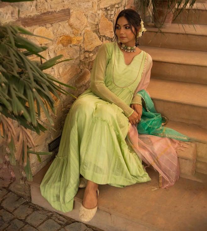 myaara pale green fiza set