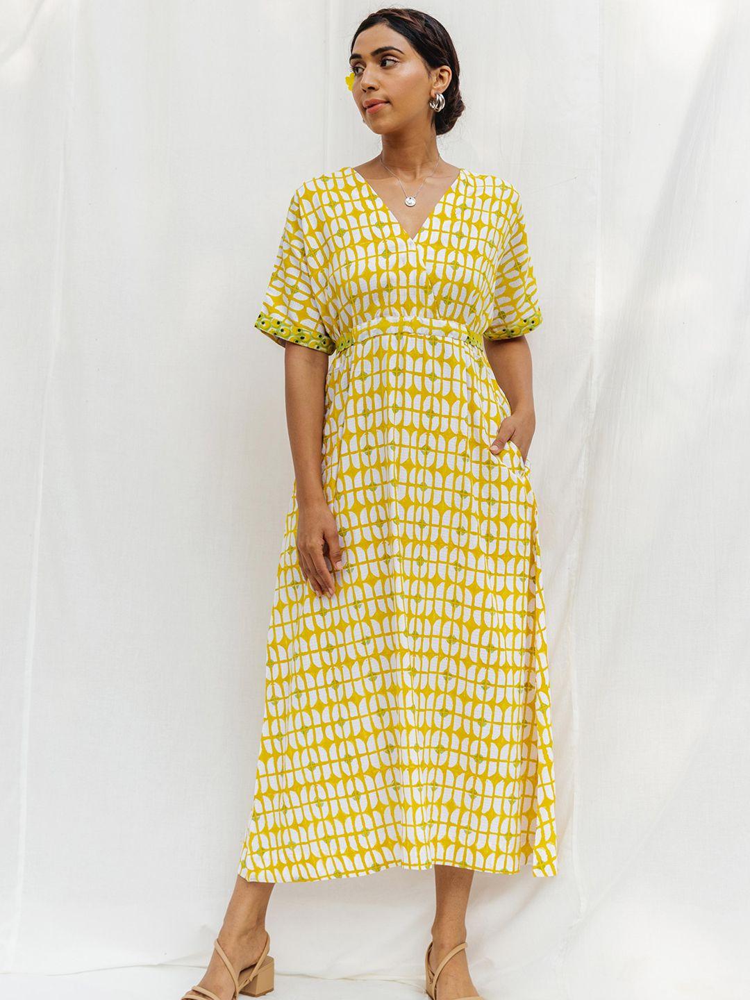 myaara printed cotton maxi dress