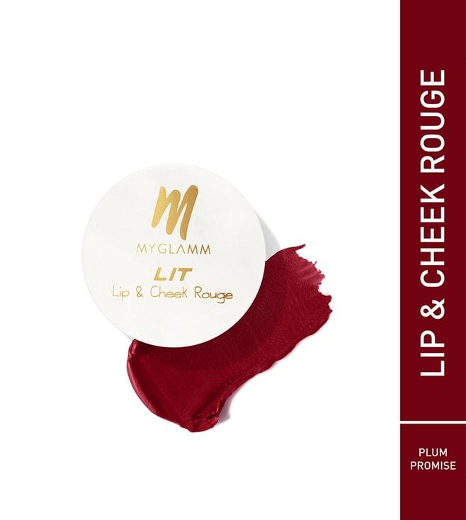 myglamm lit lip and cheek rouge plum promise - 10 gm