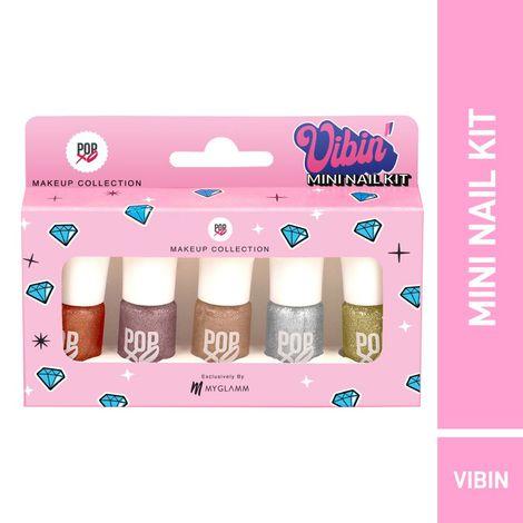 myglamm popxo makeup collection - vibin’ mini nail kit-vibin (5x3 ml)