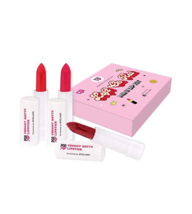 myglamm popxo makeup mini lip kit left on red - 10 gm