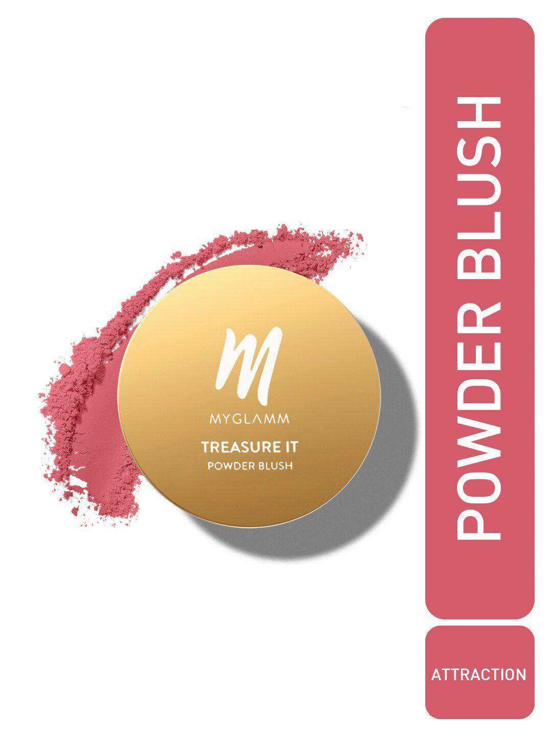 myglamm treasure it powder matte blush - 4g - attraction