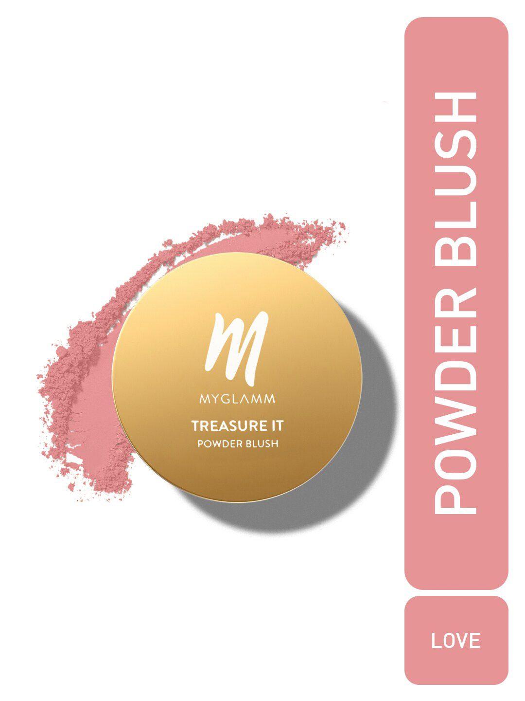 myglamm treasure it powder matte blush - 4g - love