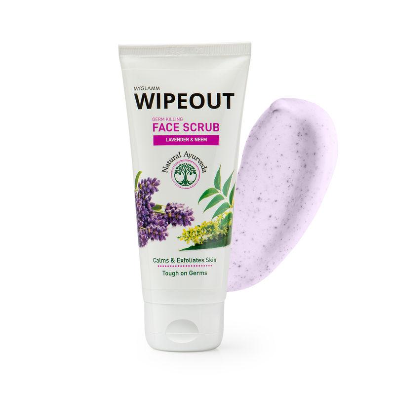 myglamm wipeout germ killing face scrub - lavender & neem