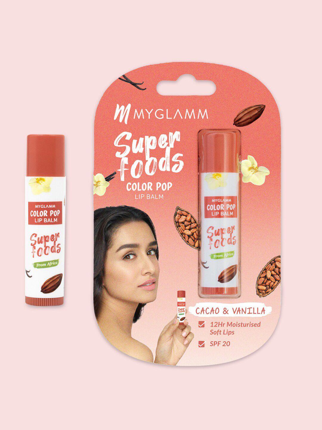 myglamm color pop lip balm - cacao & vanilla