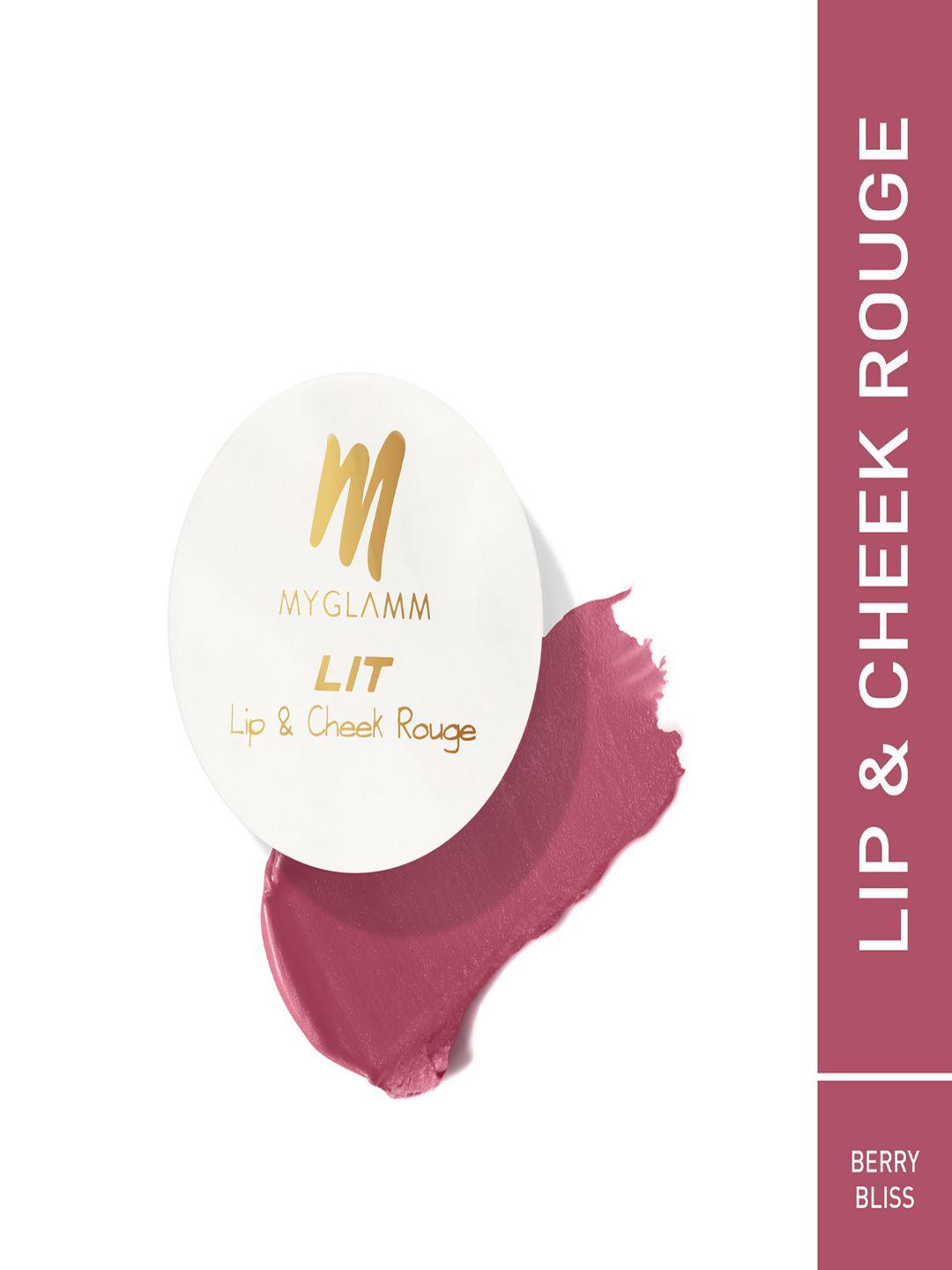 myglamm lit lip & cheek rouge with shea & cocoa seed butter 10g -berry bliss