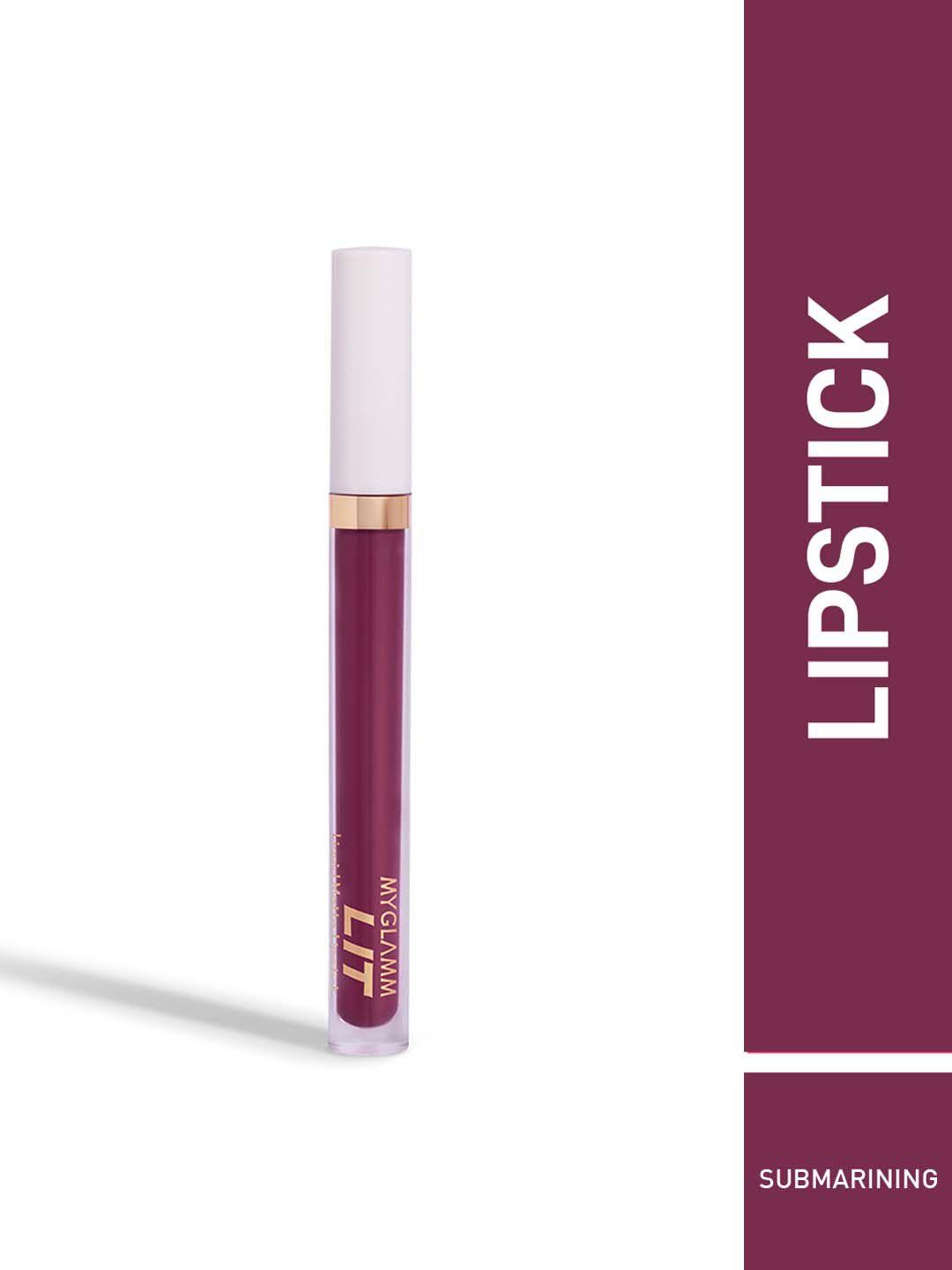 myglamm lit liquid matte lipstick 3 ml - submarining