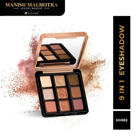 myglamm manish malhotra 9 in 1 eyeshadow palette-soiree-9gm
