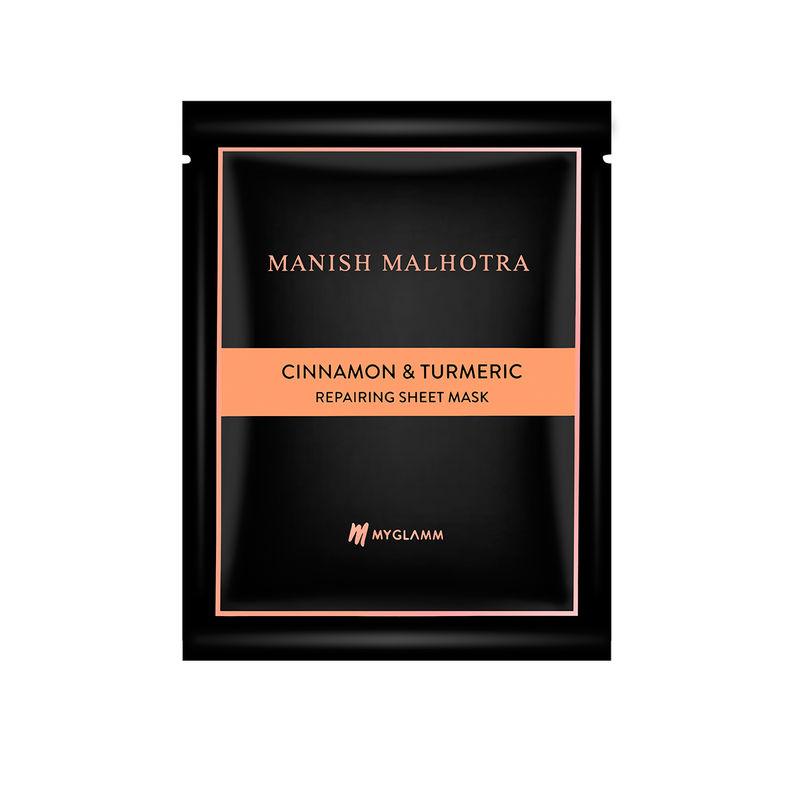 myglamm manish malhotra beauty by myglamm cinnamon & turmeric repairing sheet mask