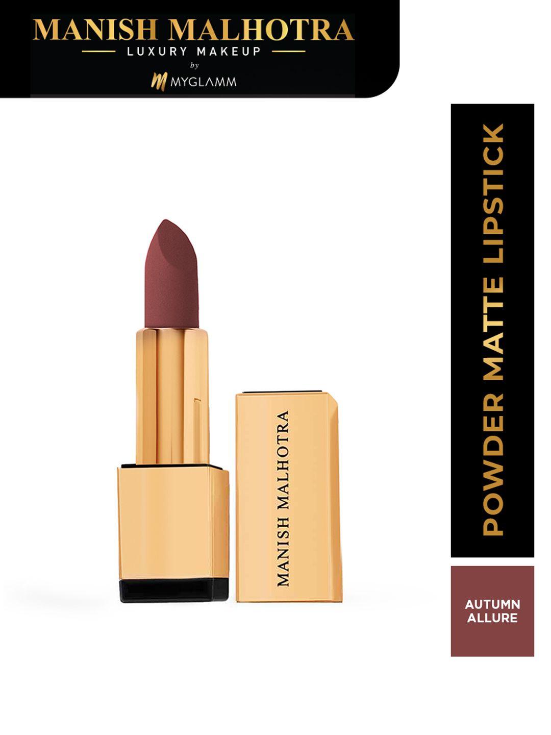 myglamm manish malhotra powder matte lipstick with maracuja oil 4g - autumn allure