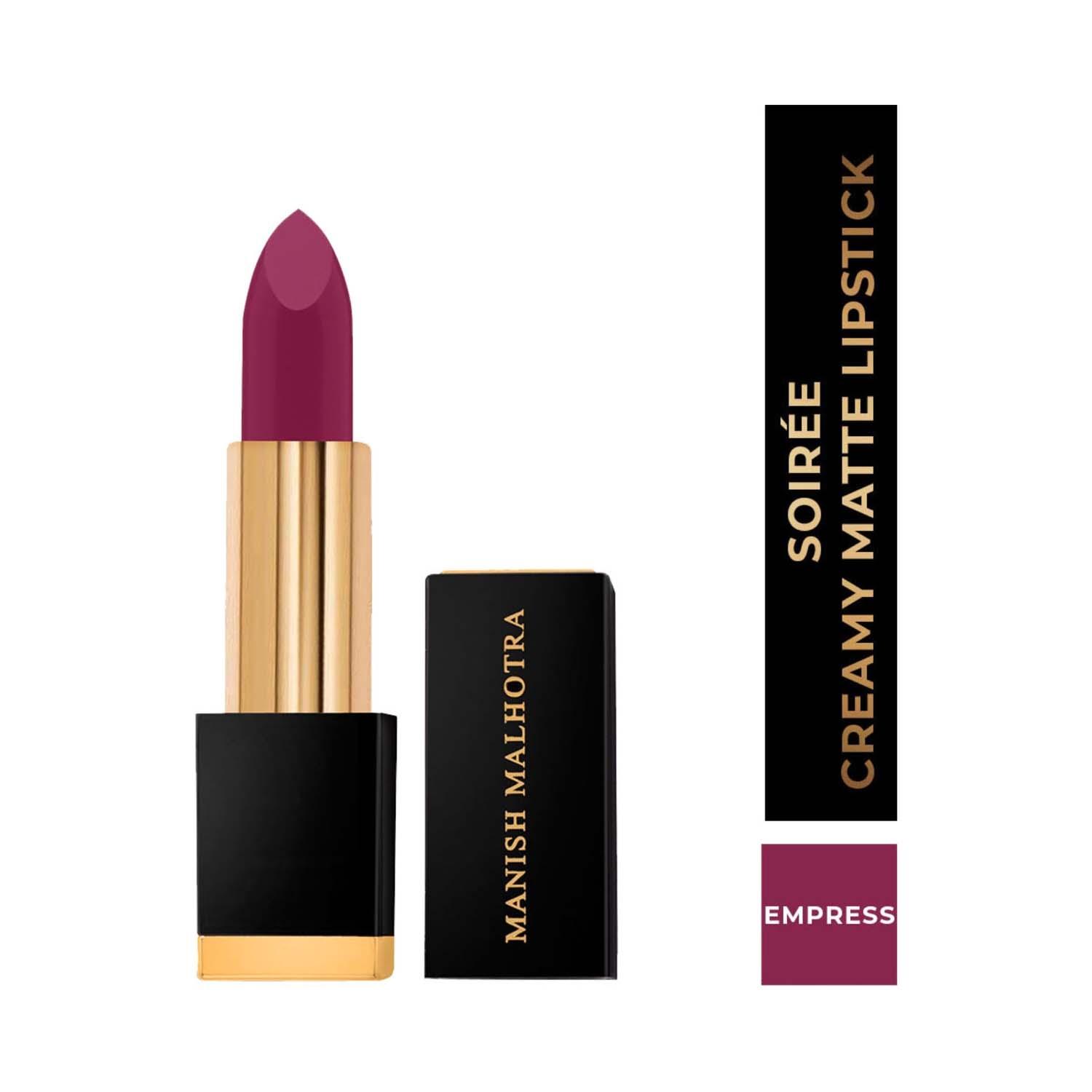 myglamm manish malhotra soiree creamy matte lipstick - 08 empress (4.2g)