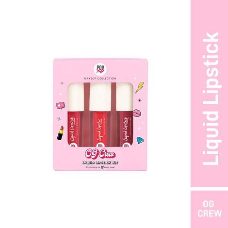 myglamm popxo makeup og crew liquid lipstick kit-blair, cheryl, emily-