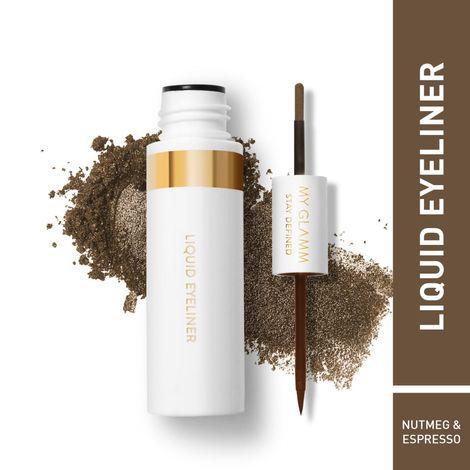 myglamm stay defined liquid eyeliner brow powder-nutmeg & espresso-2.8mlx1gm