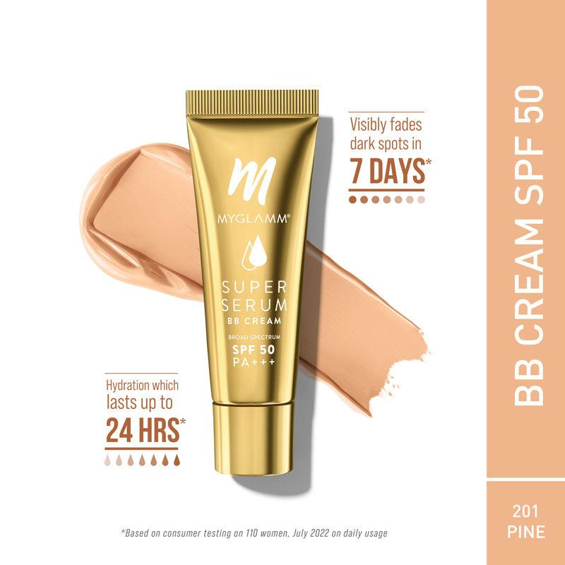 myglamm super serum bb cream - with hyaluronic acid & spf 50 pa+++, moisturising