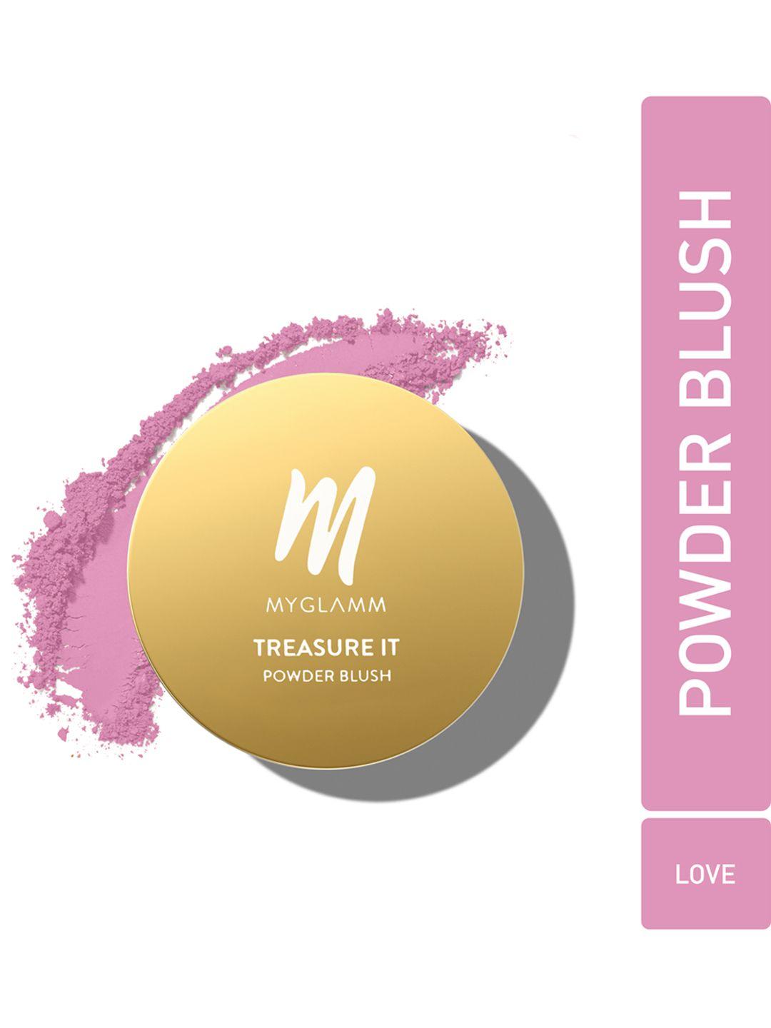myglamm treasure it lightweight & buildable powder matte blush with vitamin e 4g - love