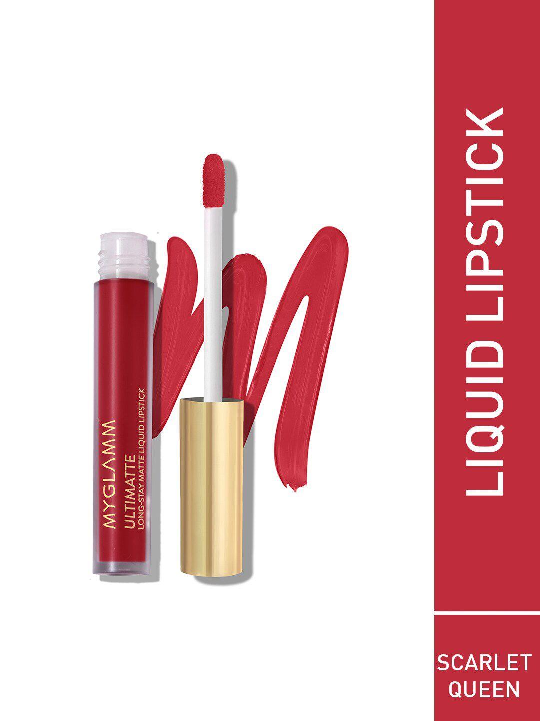 myglamm ultimatte long stay matte liquid lipstick-scarlet queen-2.5ml