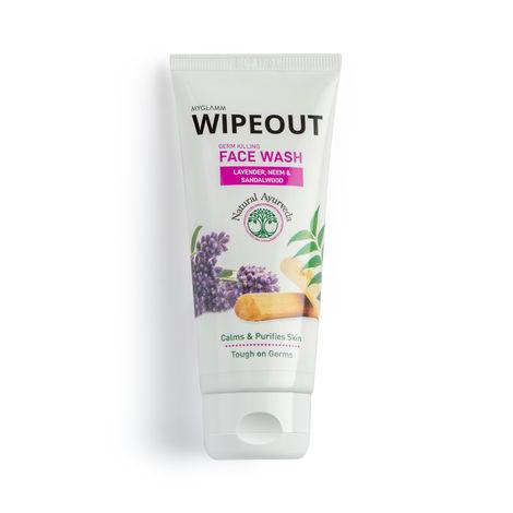 myglamm wipeout germ killing face wash -lavender, neem & sandalwood -60gm