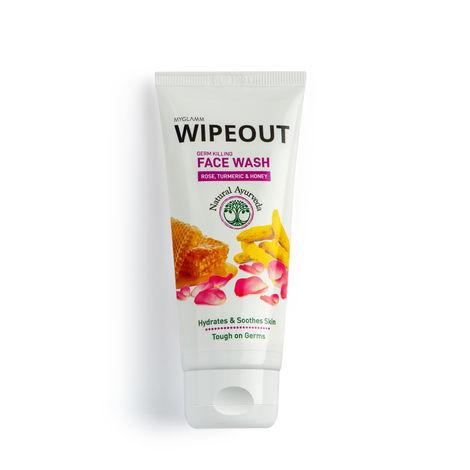 myglamm wipeout germ killing face wash-rose, turmeric & honey-60gm