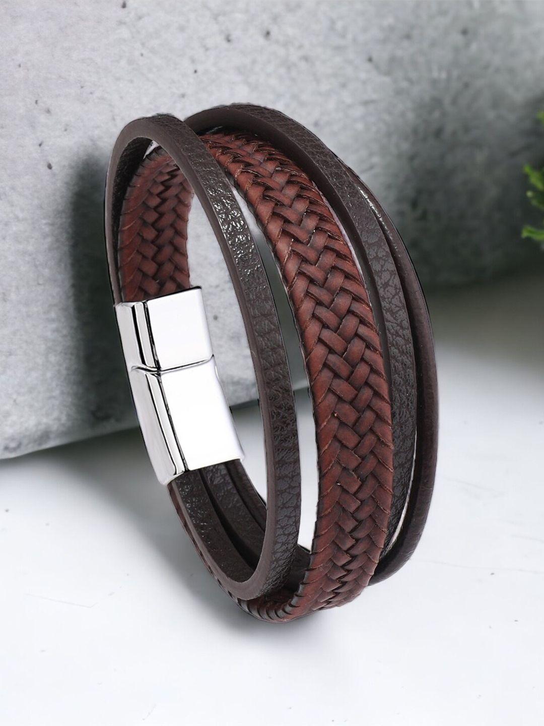 myki men leather wraparound bracelet