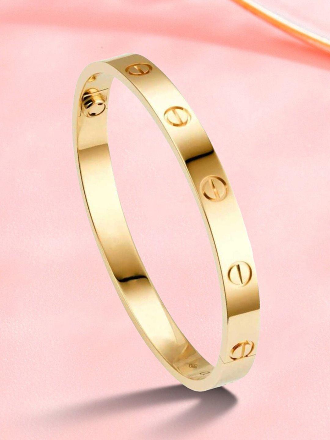 myki set of 2 gold-plated kada bracelet