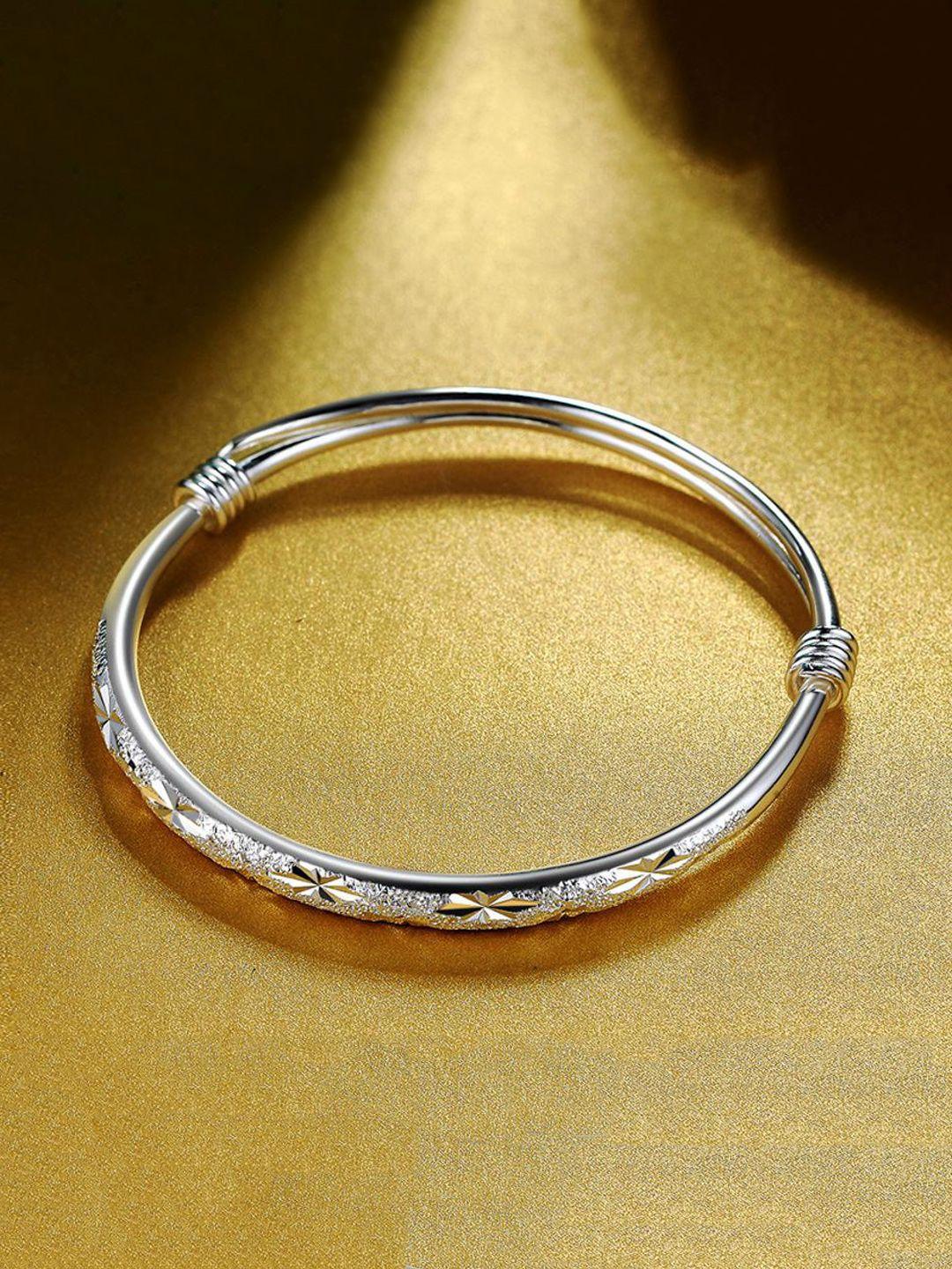 myki silver-plated kada bracelet
