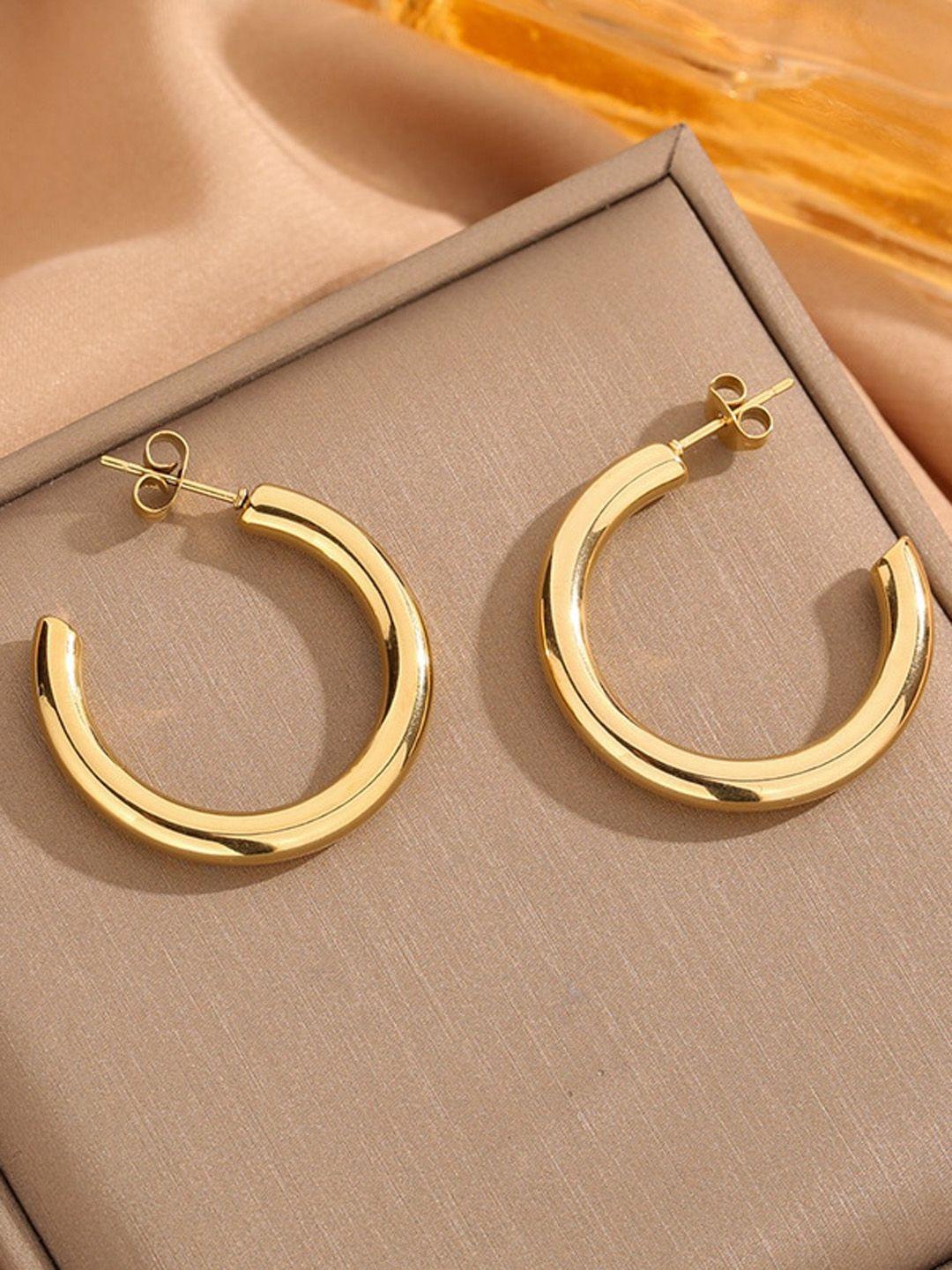 myki contemporary half hoop earrings