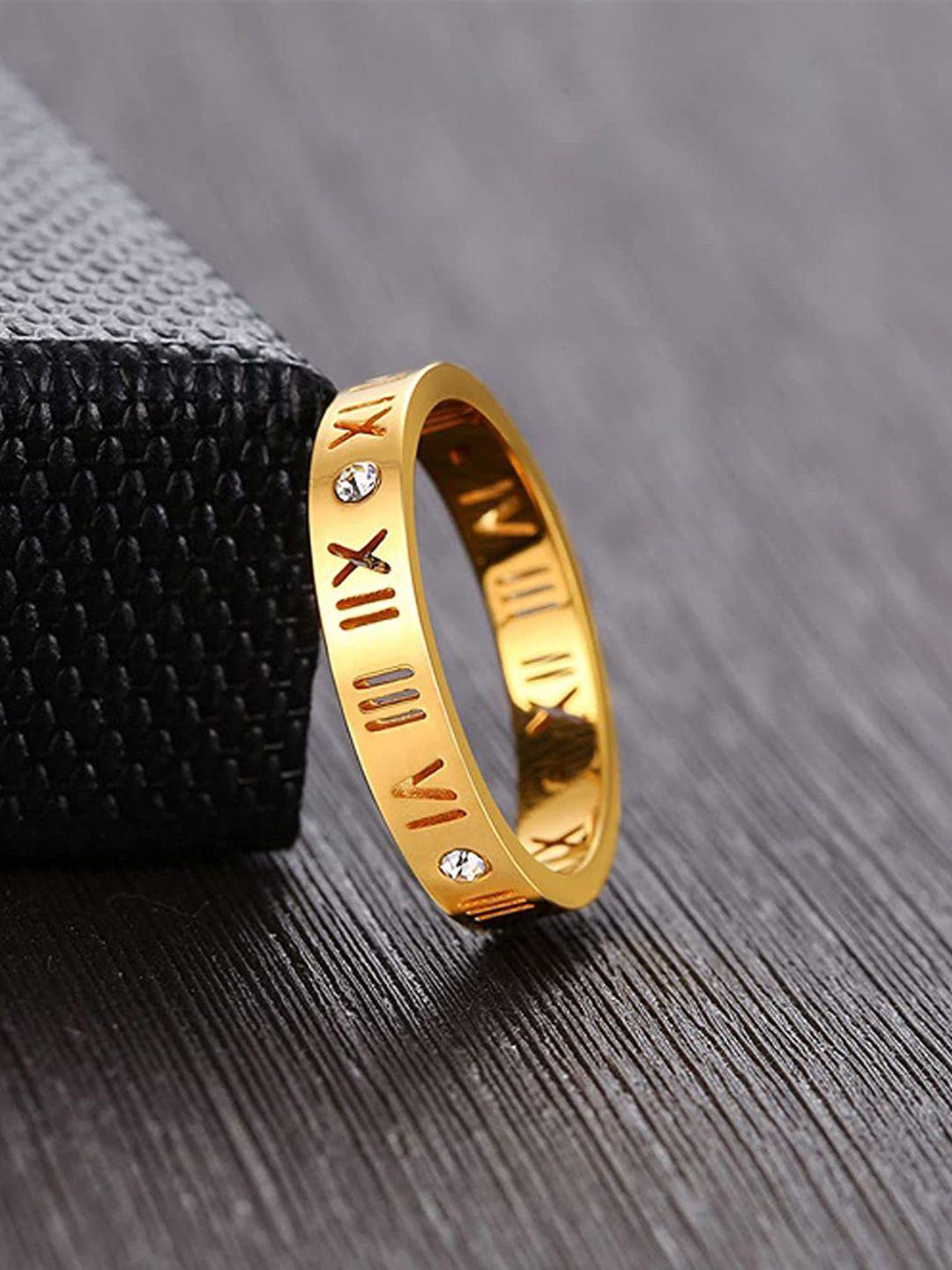 myki gold-plated cz-studded finger ring