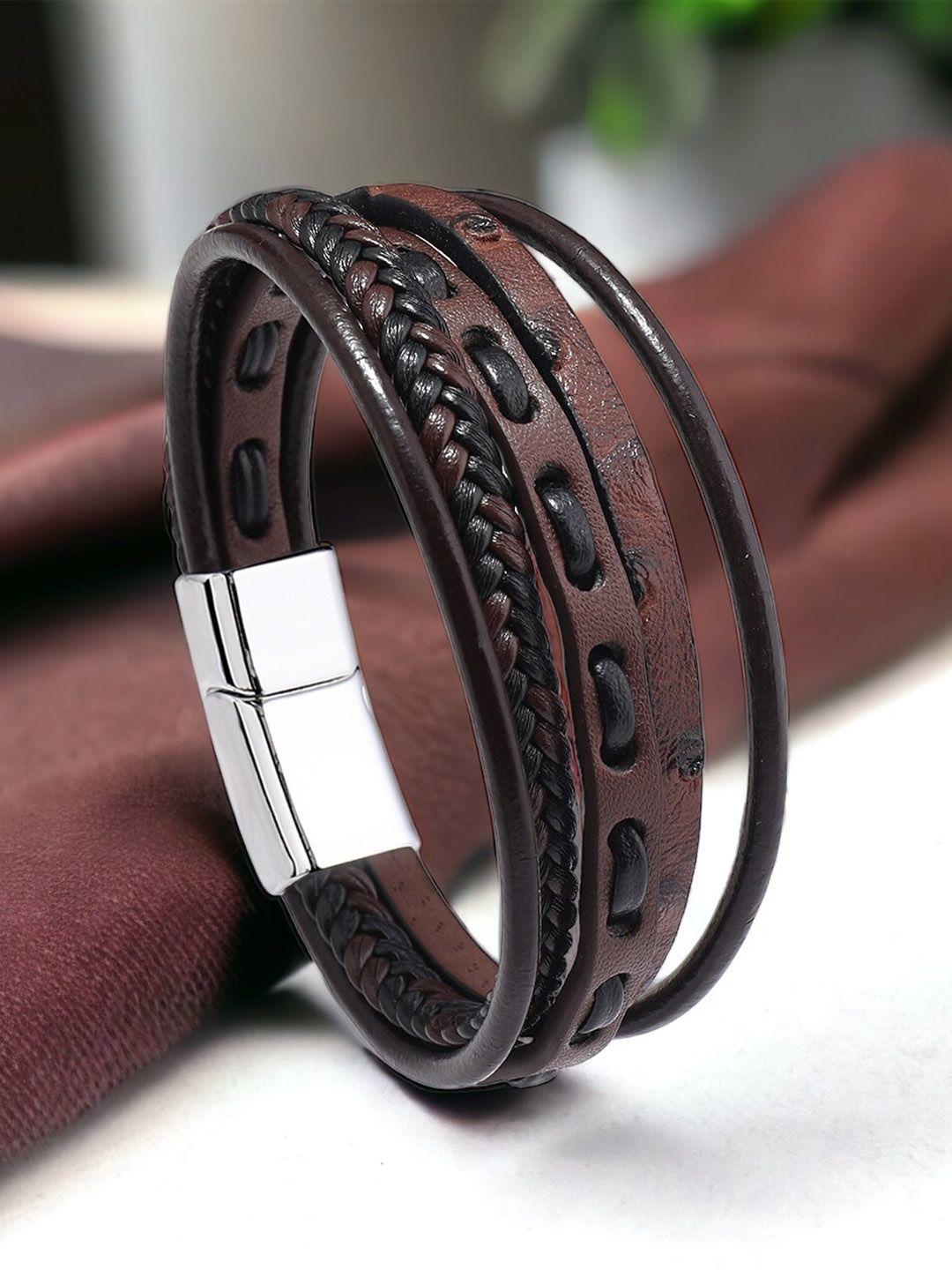 myki men leather multistrand bracelet