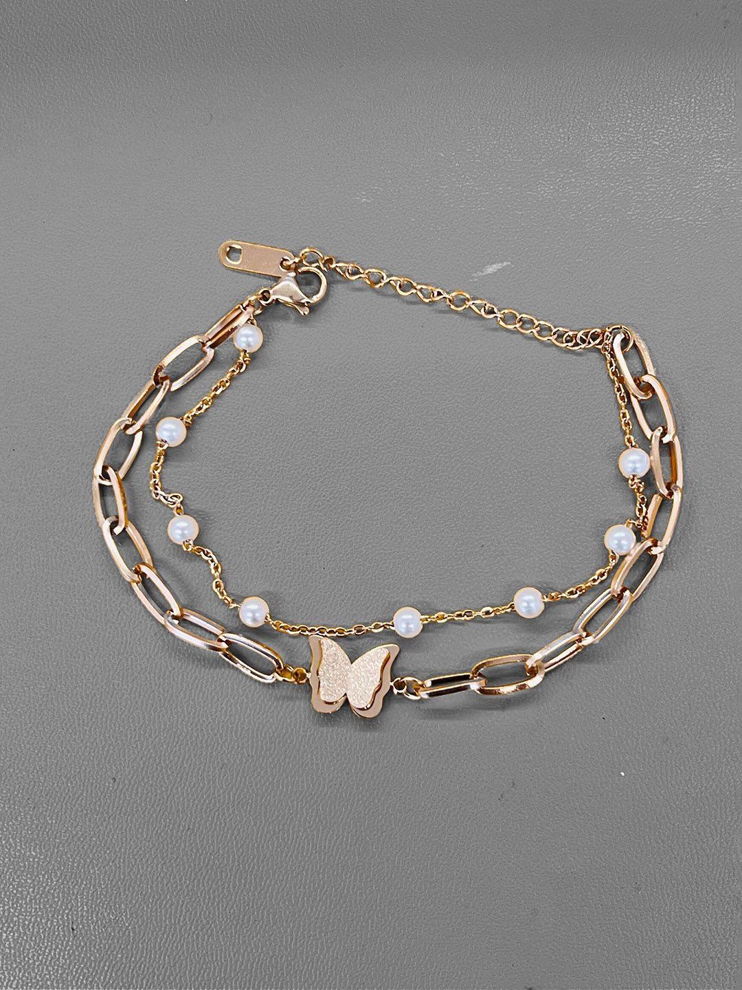 myki rose gold-plated beaded link bracelet