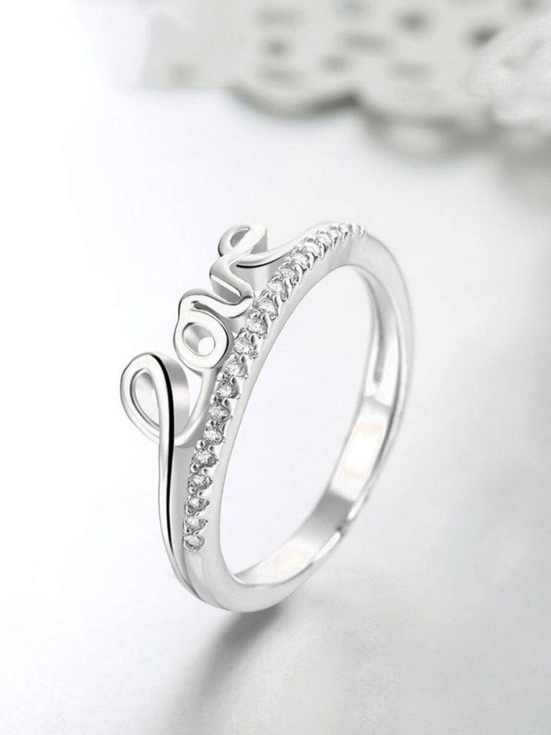 myki silver-plated cz-studded adjustable ring