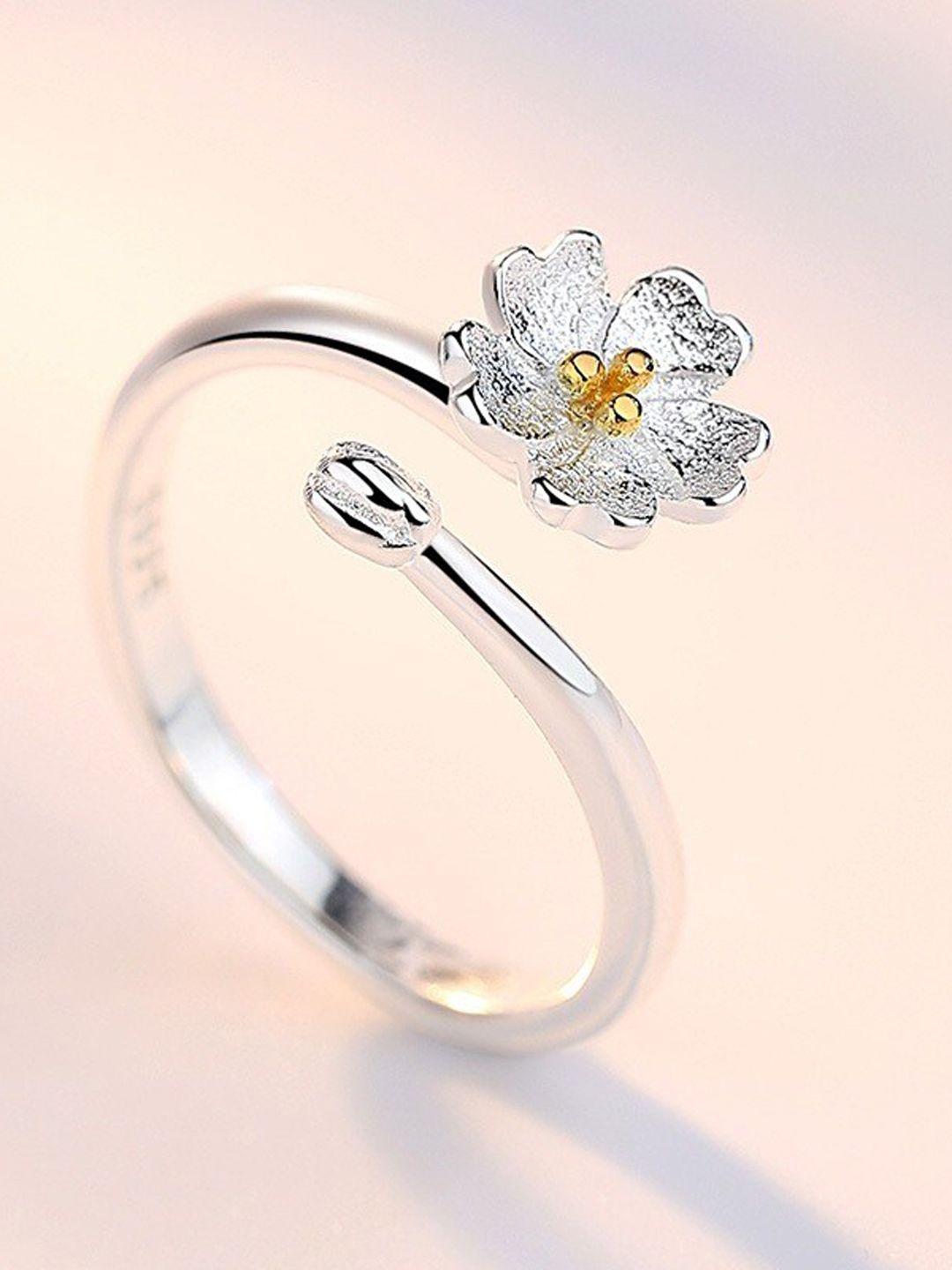 myki silver-plated cz-studded finger ring