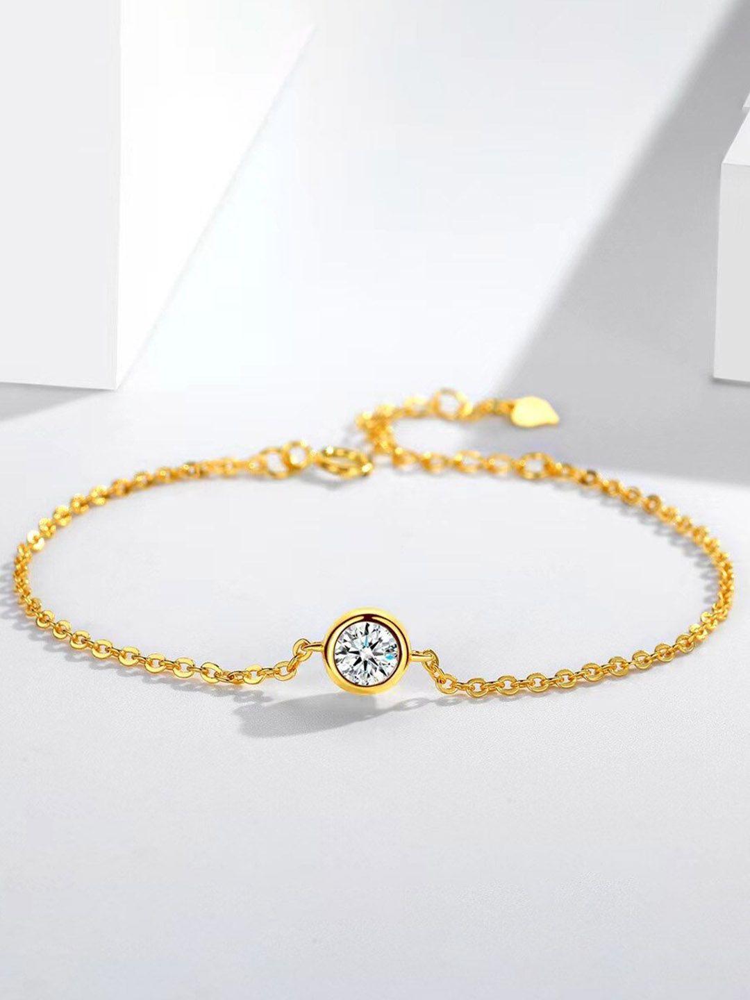 myki women gold-plated cubic zirconia link bracelet